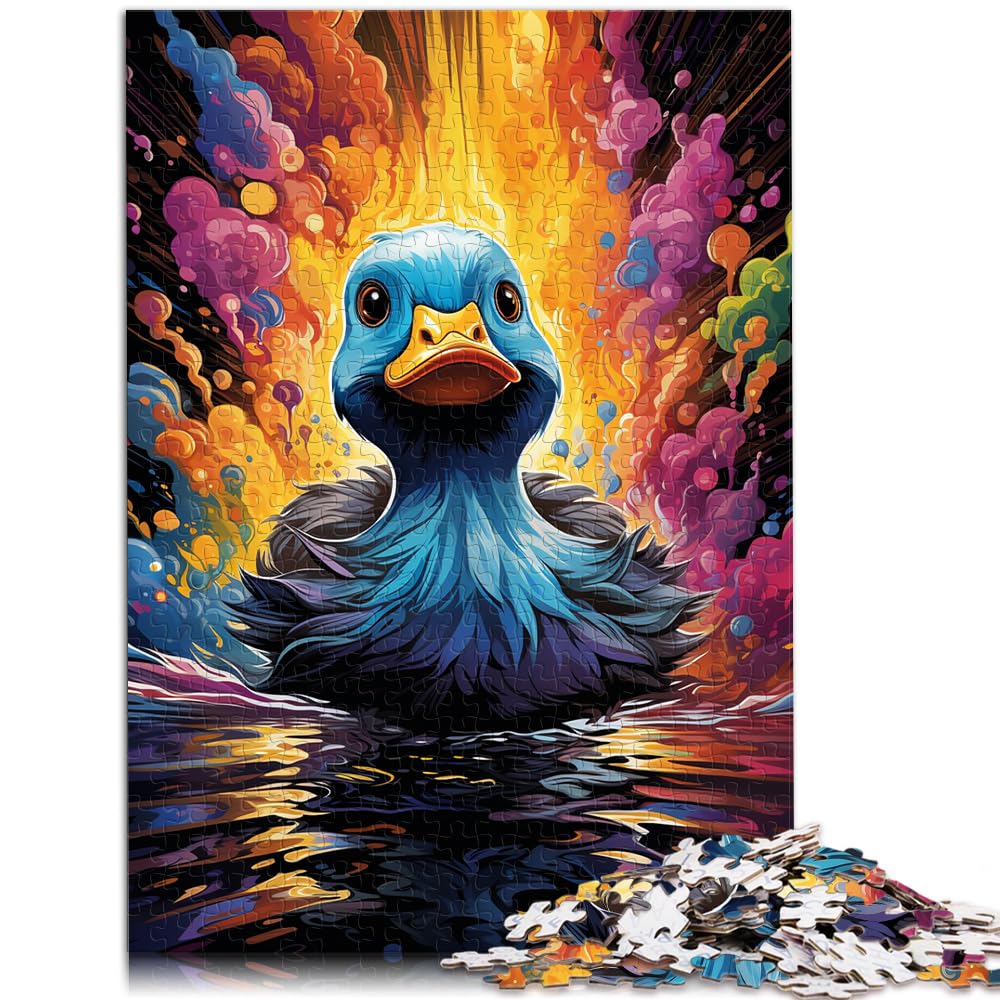 Puzzle zum Verschenken, farbenfrohe süße Ente, 1000-teiliges Puzzle aus Holz, anspruchsvolles, unterhaltsames Spiel für die ganze Familie, 1000 Teile (50 x 75 cm)