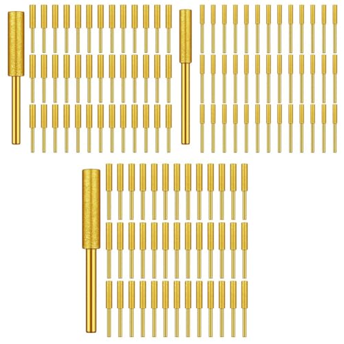 Mkcavne 120-Teiliges Diamant-Kettensägen-Schärfset, Hochhartes, Titanbeschichtetes Grat-Schleifstein-Kettensägen-Schärfset