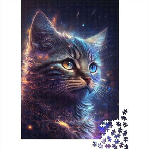 1000-teiliges Puzzle für Erwachsene, Holzpuzzle „Nebula Kitten“ | Puzzle für Erwachsene, tolle Geschenke für die ganze Familie, 75 x 50 cm