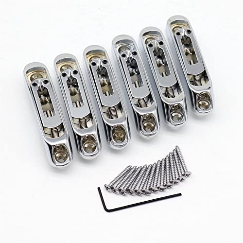 6 Stücke Gitarre Bridge Sadlles Einzelne Individuelle Brückensattel Sattel Set Für 6 String Electric Guitar Bass Teile Gitarrebrücke(6pcs Sliver)