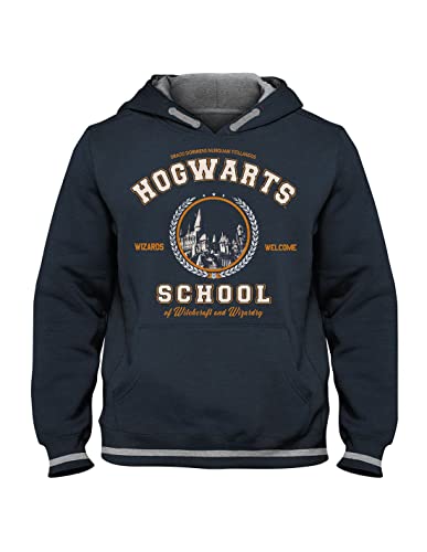 Harry Potter Kids - Hogwarts School Unisex Kapuzenpullover Navy 128