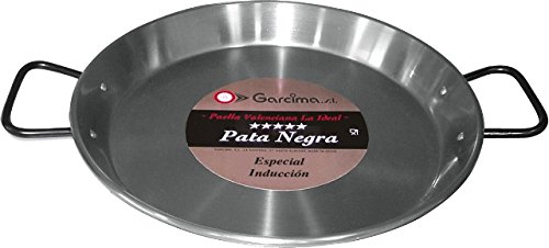 La Ideal Paella Pfanne Stahl poliert, Silber, 42 cm, 6 Stück