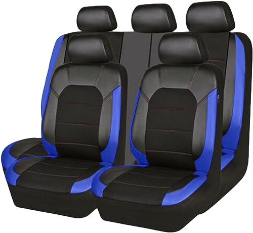 VOIV 9PCS Auto Sitzbezüge Sets für VW Passat B8 Variant/Wagon 2014 2015 2016 2017 2018-2023, Leder Wasserdicht Vordersitze Rücksitzschoner Leicht Zu Reinigen Schutz Lederausstattung,D Blue