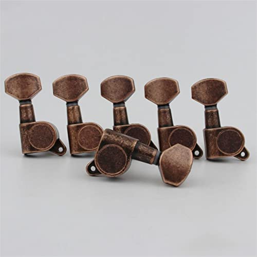 Gitarren Stimmwirbel Gitarre-Verriegelungs-Tuner-Gitarren-Tuning-Pegs Maschinenkopfschloss Antike Bronze (Color : 6R)