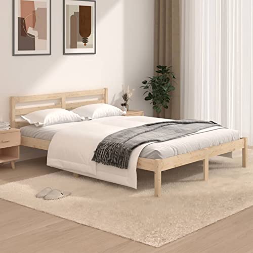 Sufrk Massivholzbett Kiefer 120x190 cm Holzbett Massivholzbett Familienbett Massivholz-Bettgestell Bed Frames Wooden Betten