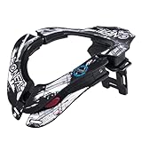 O'NEAL | Motocross-Protektor Nacken | MX MTB Mountainbike | 2 Zonen zum Einstellen, 2 Vorderpolster, Front-Verschlussmechanismus | Tron Neckbrace Shocker | Erwachsene | Schwarz Weiß | One Size