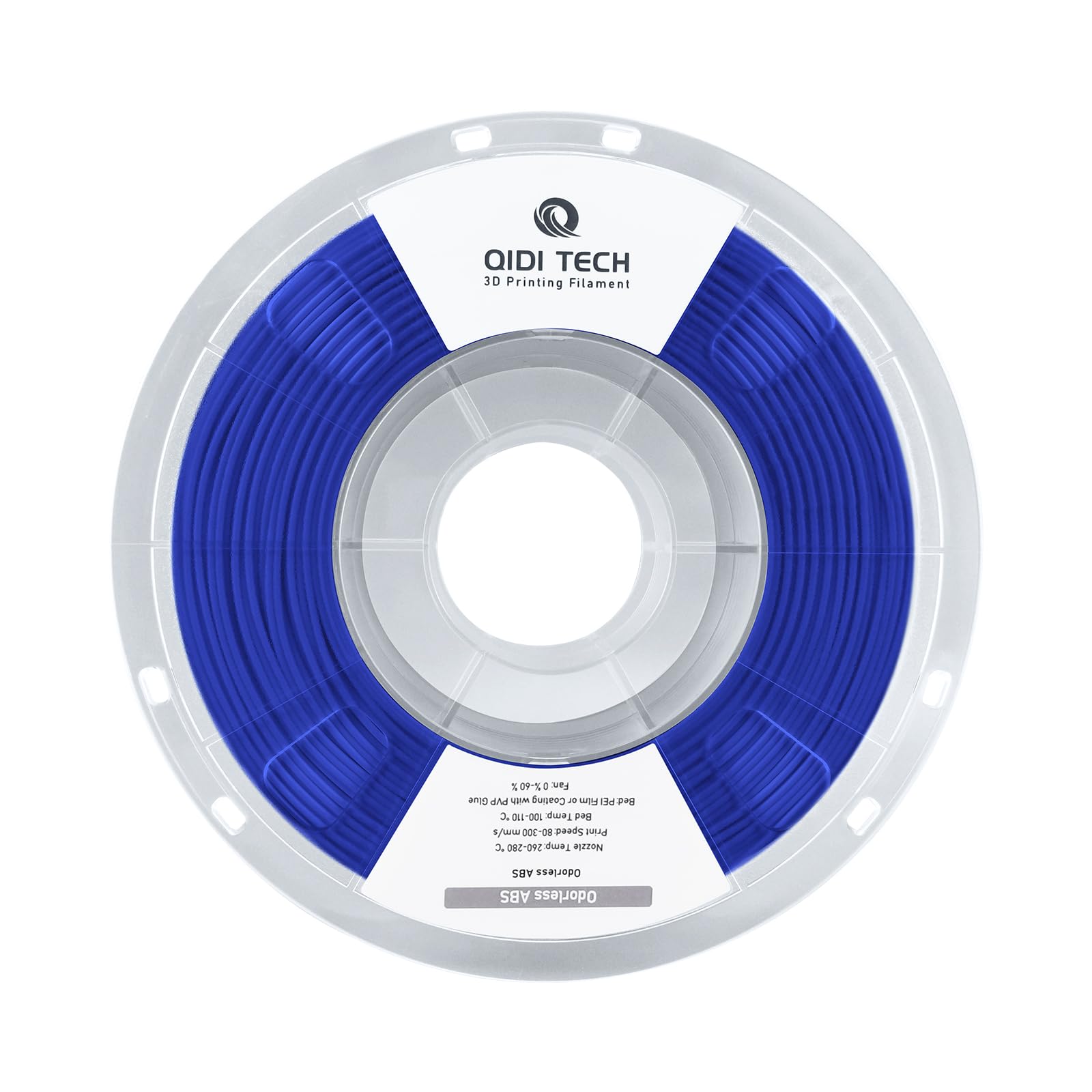 QIDI TECH Geruchloses ABS Filament 1.75mm, 3D Drucker Filament, 1 KG Spule (2.2lbs), 3D Druck Filament für die meisten FDM 3D Drucker, Blau