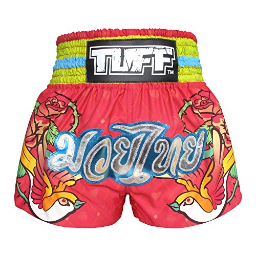 Tuff Sport Muay Thai Shorts für Damen und Mädchen, Kick, Kampfsport, Training, Fitnessstudio, Kleidung, Trunks, Rosa, Mittel