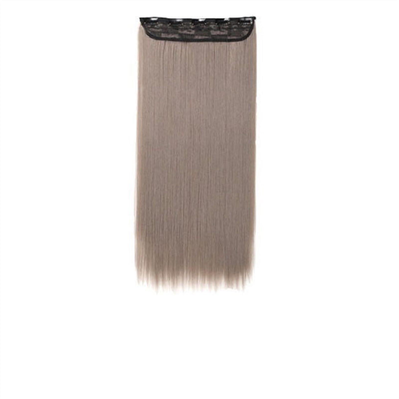 Clip-in-Haarverlängerungen 22 Zoll synthetische Clip-on-Haarverlängerung, Ombre, bunte Perücke, einteilige, gewellte Haarverlängerung, 5 Clips im Haarteil for Frauen und Mädchen Clip-in-Haarverlängeru