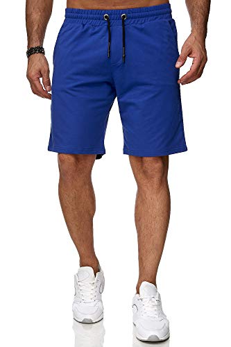 Reslad Kurze-Hose Herren Jogginghose Kurz Sweat-Shorts Basic Sport-Hose Freizeit Sweat-Hose RS-5061 (S, Royalblau)