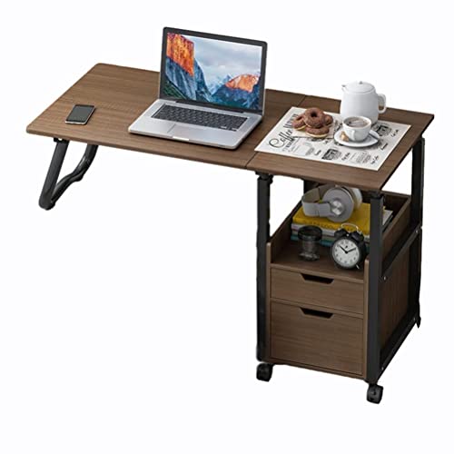 Überbetttisch, Roll-Laptop-Tisch, höhenverstellbar, Überbett-Schreibtisch, Nachttisch, mobiler Ständer, neigbar, mit Rädern, Tablett, faltbar, für Bett, Sofa, Seite