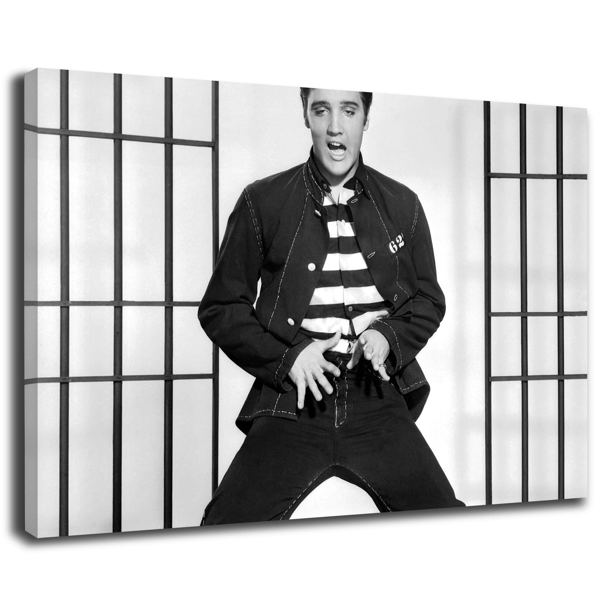 Leinwandbild Elvis Presley, Rock and Roll, Schwarz-Weiss, Klein bis XXL, Inneneinrichtung - Wohnzimmer - Wohnung, Dekoration