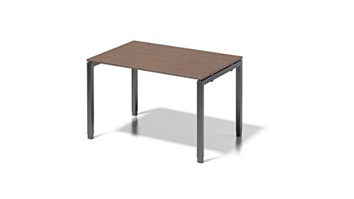 BISLEY Cito Schreibtisch, 650-850 mm höheneinstellbares U, H 19 x B 1200 x T 800 mm, Metall, Wn334 Dekor Nußbaum, Gestell Anthrazitgrau, 80 x 120 x 85 cm