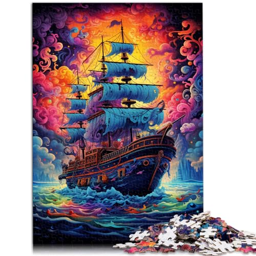 Puzzlespiel Buntes Piratenschiff für Erwachsene, 1000 Teile, Holzpuzzle, Spaß für Aktivitäten zu Hause, Geburtstagsgeschenk, Reisegeschenk, 1000 Teile (50 x 75 cm)