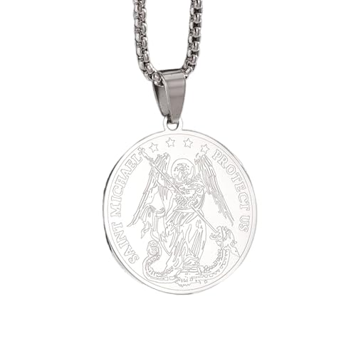 XIPIEIO Personalisierte vielseitige Halskette für Herren. Klassische Halskette mit Erzengel-Gabriel-Anhänger für Männer und Frauen. Amulett-Schmuck. Geschenk. Modepersönlichkeit. Modegeschenke