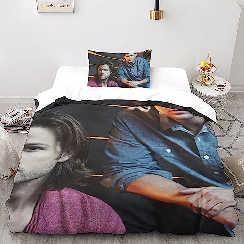 Supernatural Exquisite Bettwäschesets Für Jedes Alter Superhelden 3-teilige Duvet-Cover-Sets Mit 3D-Print Und Verstecktem Reißverschluss, Einschließlich Passender Kissenbezüge Single（135x200cm）