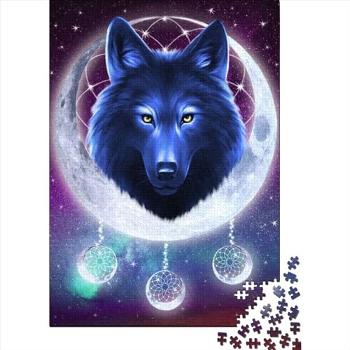 500 große Teile Puzzle für Erwachsene Wolf Puzzle Erwachsenenpuzzle Puzzle für Erwachsene Lernspiel Herausforderungsspielzeug (Größe 20,47 x 14,96 Zoll)