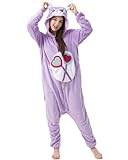 Katara 1744 - Glücksbärchi Onesie Kostüm, Teile-Gern-Bärchi, Party, Karnevals-Kostüm, Verkleidung zum Fasching, Schlafanzug, Lila S