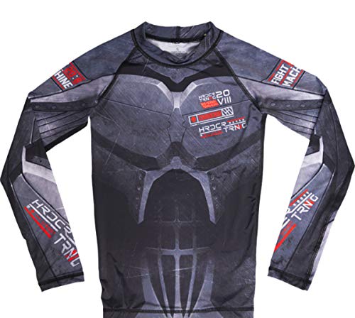 Hardcore Training Rash Guard Kids Cyber 2.0 Kompressionshemd Kinder Unisex Lange Ärmel Kampfsport BJJ Fitness Boxen No Gi Kindersportbekleidung (16 Years)