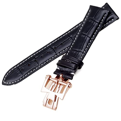 NEYENS Uhrenarmband aus echtem Leder, für Vacheron Constantin Patrimony VC, für Damen und Herren, 19 mm, 20 mm, 21 mm, 22 mm, Rindsleder, Schwarz / Braun, 22 mm, Achat