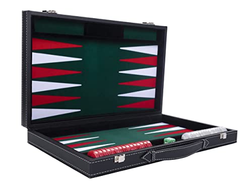 Engelhart - 250511 -PRO Backgammon 18", 45.5 cm - hochwertige Materialien - Perlmuttwürfel und Token