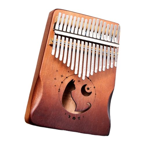 MEELYHOME Daumenklavier Kalimba Instrument 17 Tasten Holz Finger Klavier Musikinstrument Geschenk mit Stimmhammer für Anfänger