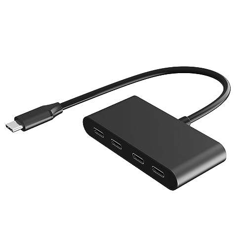 USB-C-Splitter mit 4 Anschlüssen, Datenübertragung, nur 5 Gbit/s, Aluminiumlegierung, leicht, für Laptop, Desktop, Handy, Tablet