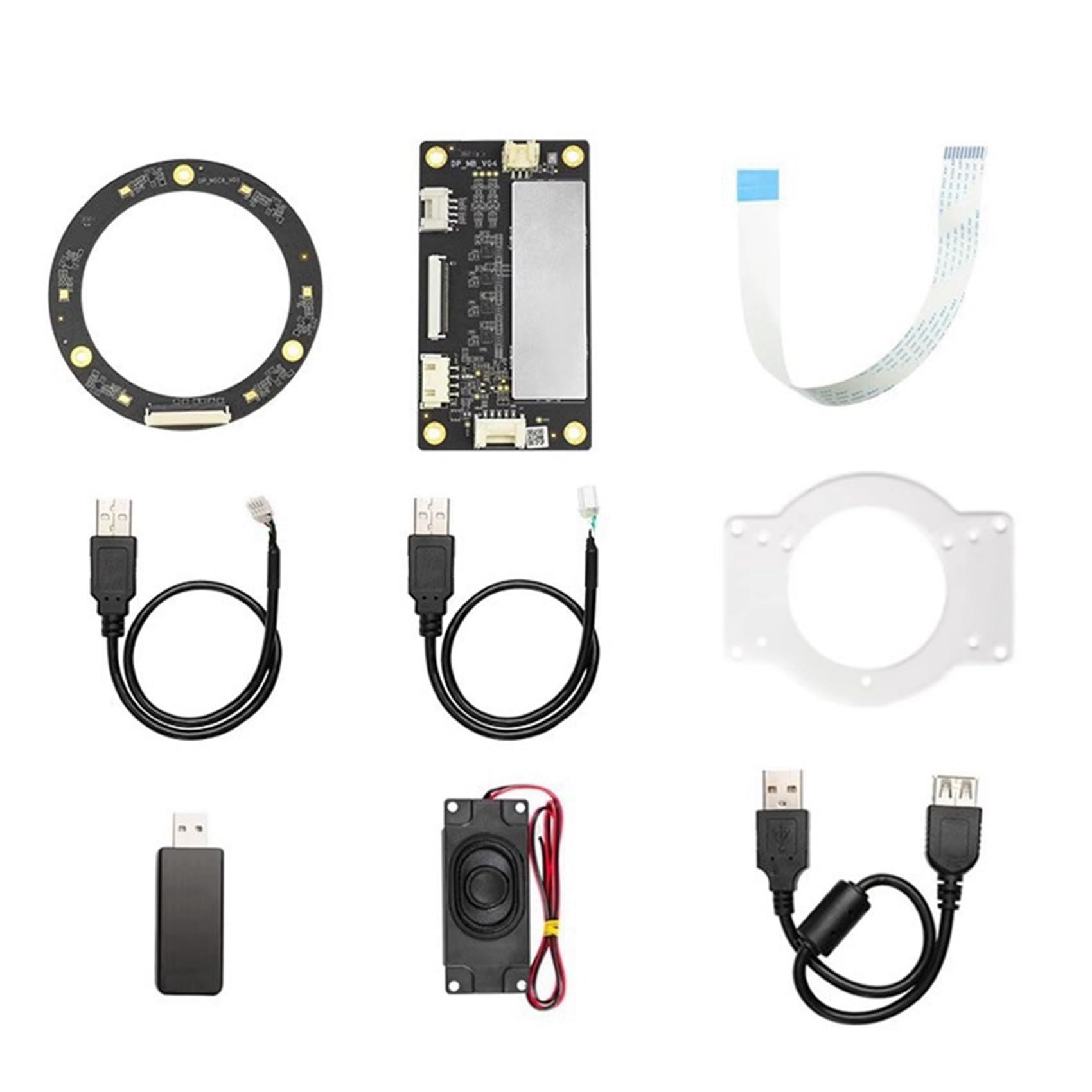 Pcivzxam Farfeld-Mikrofonring-Array-Modul, ROS, 6-Mikrofon-Voiceboard, 6-Mikrofon-Positionierung, Navigation, einfache Installation, einfach zu bedienen