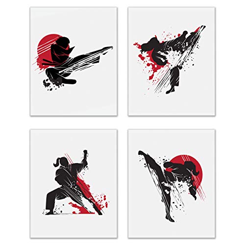 Picture This Prints Karate Kampfsport-Fotos – Set von 4 Kampfbildern 20,3 x 25,4 cm