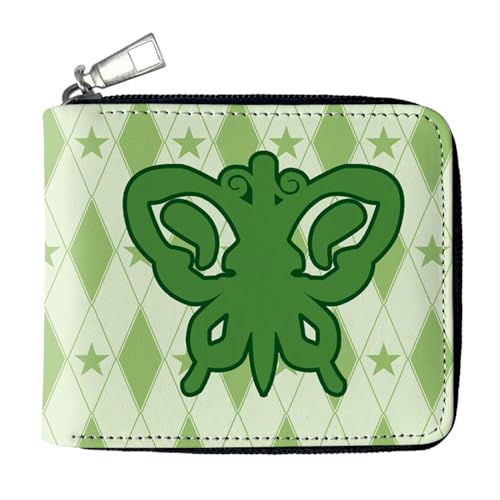 RYNDEX Jo-Jo's Bizar-re Adventu-re Portmonee Anime, Jugend Karikatur Kunstleder Geldbörse, Mädchen Geldtasche mit Münzfach und Geldscheinfach(Color:Multicolor 10)