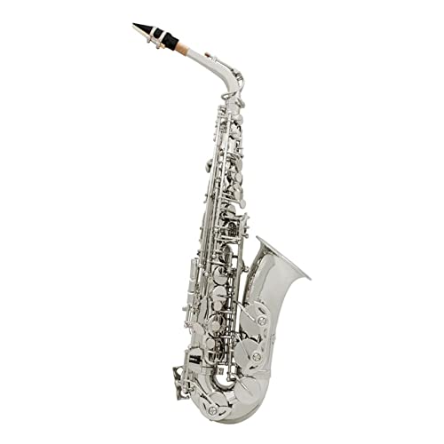 Altsaxophon EB Tune Gold Lack Silberlack SAX Hohe Qualität Messingkörper Holzwind Instrument Mit Ledertasche Reed (Color : Silver Sax)