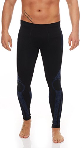 2 Stück Lange Herren-Unterhosen G. L/ XL schwarz/blau Funktionsunterwäsche innen angeraut winterexpeditionen exkursion snowboardhose herren warme unterwäsche ohne nähte isolieren wärmt thermowäsche