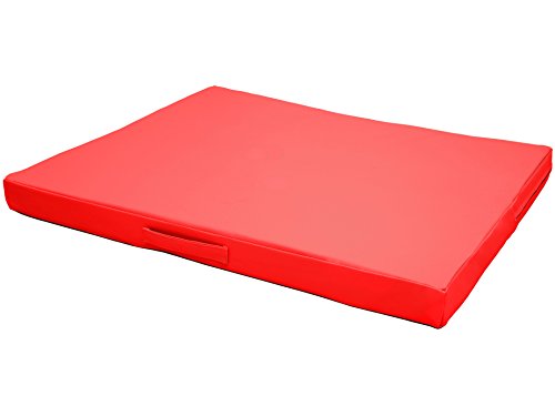 CopcoPet Hundematte Jumbo, 100 x 80 x 8cm, Rot, abwaschbares Hundebett aus kratzfestem Kunstleder, orthopädisches Hundekissen mit Viscoschaumfüllung