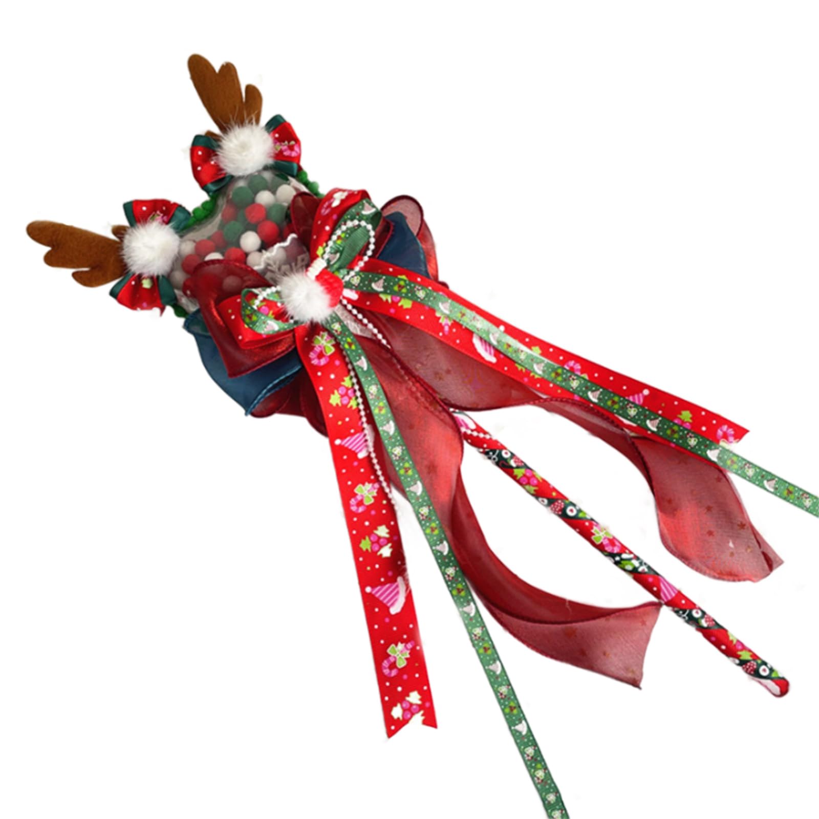 Weihnachtsmütze mit süßem Hirschgeweih, Lolitas, Haarspange, handgefertigt, Lolitas, Haarschmuck, niedliches Haar-Stirnband für Mädchen, Weihnachtshaarspange, handgefertigt, Weihnachts-Lolitas,