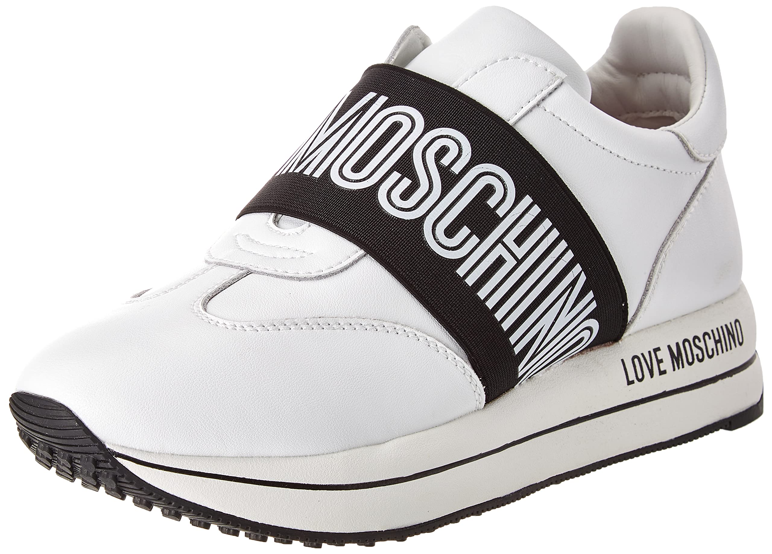 Love Moschino Damen Sneakerd.run40 Nappa Sneaker, Weiß, 38 EU