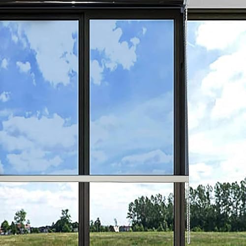 Einweg-Spiegelrollos für Fenster im Zuhause, Schlafzimmer, Wohnzimmer, 23 Zoll/31 Zoll/39 Zoll/47 Zoll/55 Zoll breit, wärmeisolierte reflektierende Jalousien, 120 cm x 200 cm/47 Zoll x 79 Zo