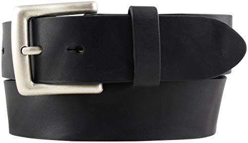 BELTINGER Gürtel aus Vollrindleder Used-Look 4 cm | Jeans-Gürtel für Damen Herren 40mm | Ledergürtel Vintage-Look 4cm | Schwarz 95cm