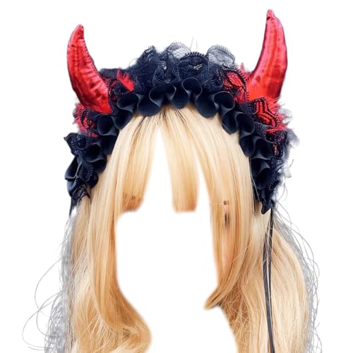 PLCPDM Hübsches Teufelshorn-Haarband, Frauen-Musik-Festivals, Make-up-Stirnbänder für Karneval, Cosplay, Anime-Charaktere, Kopfschmuck