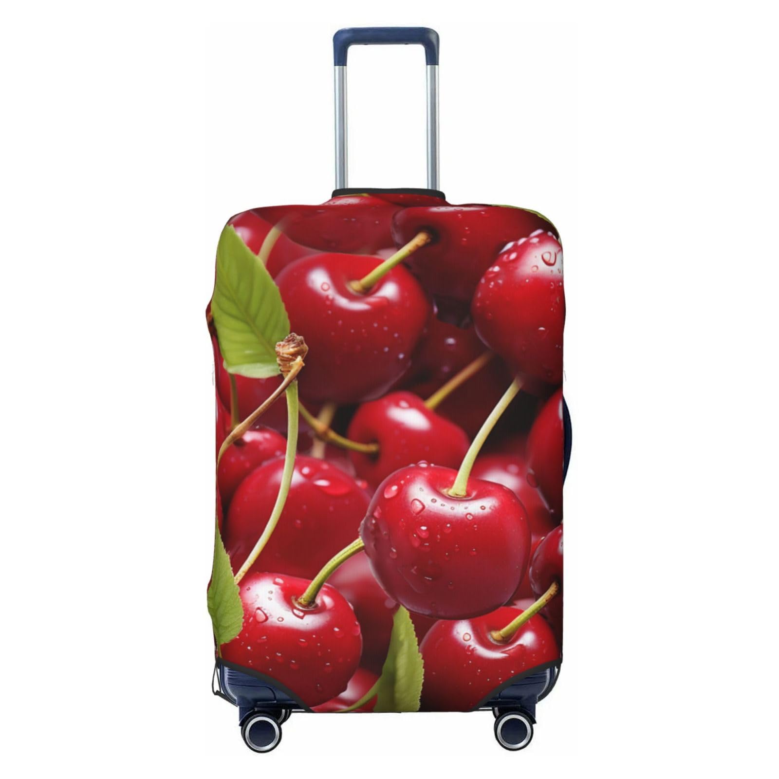 CSGJMYGS Red Cherries Gepäckabdeckungen für Koffer, waschbar, modisch, dehnbar, kratzfest, passend für 45,7 - 81,3 cm Gepäck, XL, Schwarz, XL, Schwarz , XL