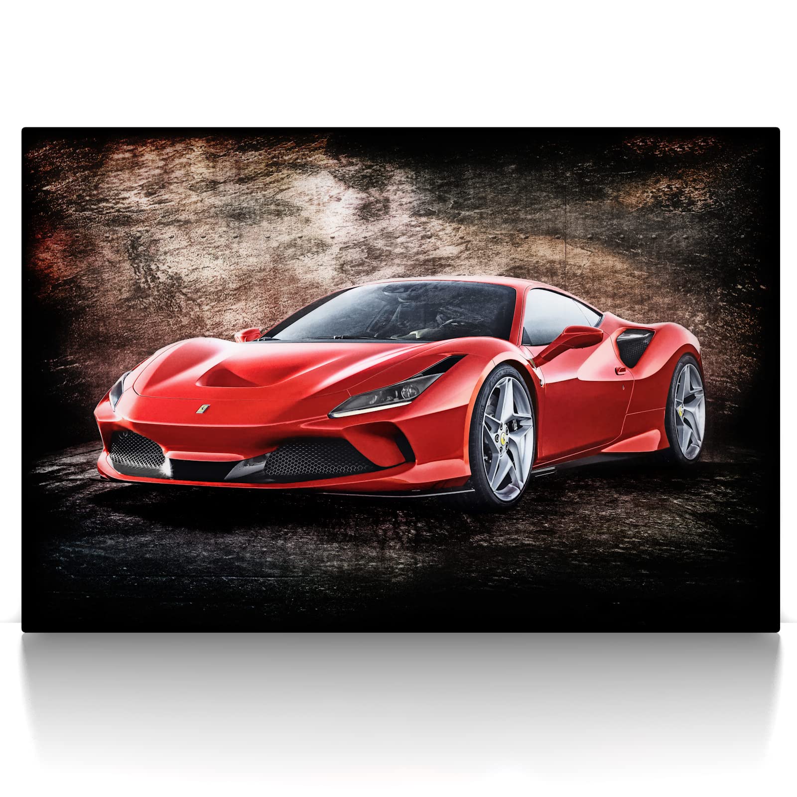 CanvasArts F8 Tributo - Leinwand Bild - Wandbild Supersportwagen Auto Bilder Wandkunst modern kompatibel mit Ferrari (60 x 40 cm, Leinwand auf Keilrahmen, Ferrari F8 Tributo)