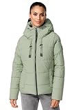 MARIKOO Damen Winterjacke Steppjacke Winter Jacke gesteppt warm mit Kapuze B977 [B977-Shimo-Smokey-Mint-Gr.L]