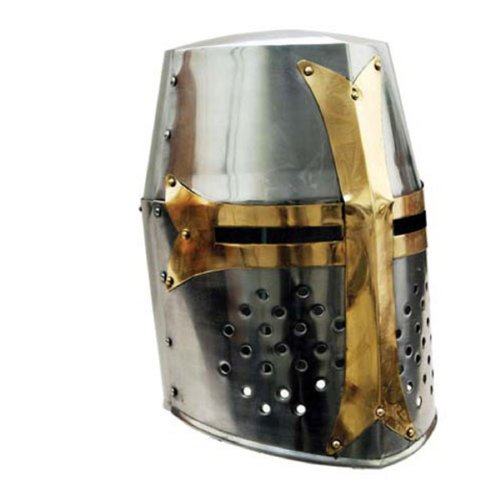 Medieval Knight Brass Crusader Helmet