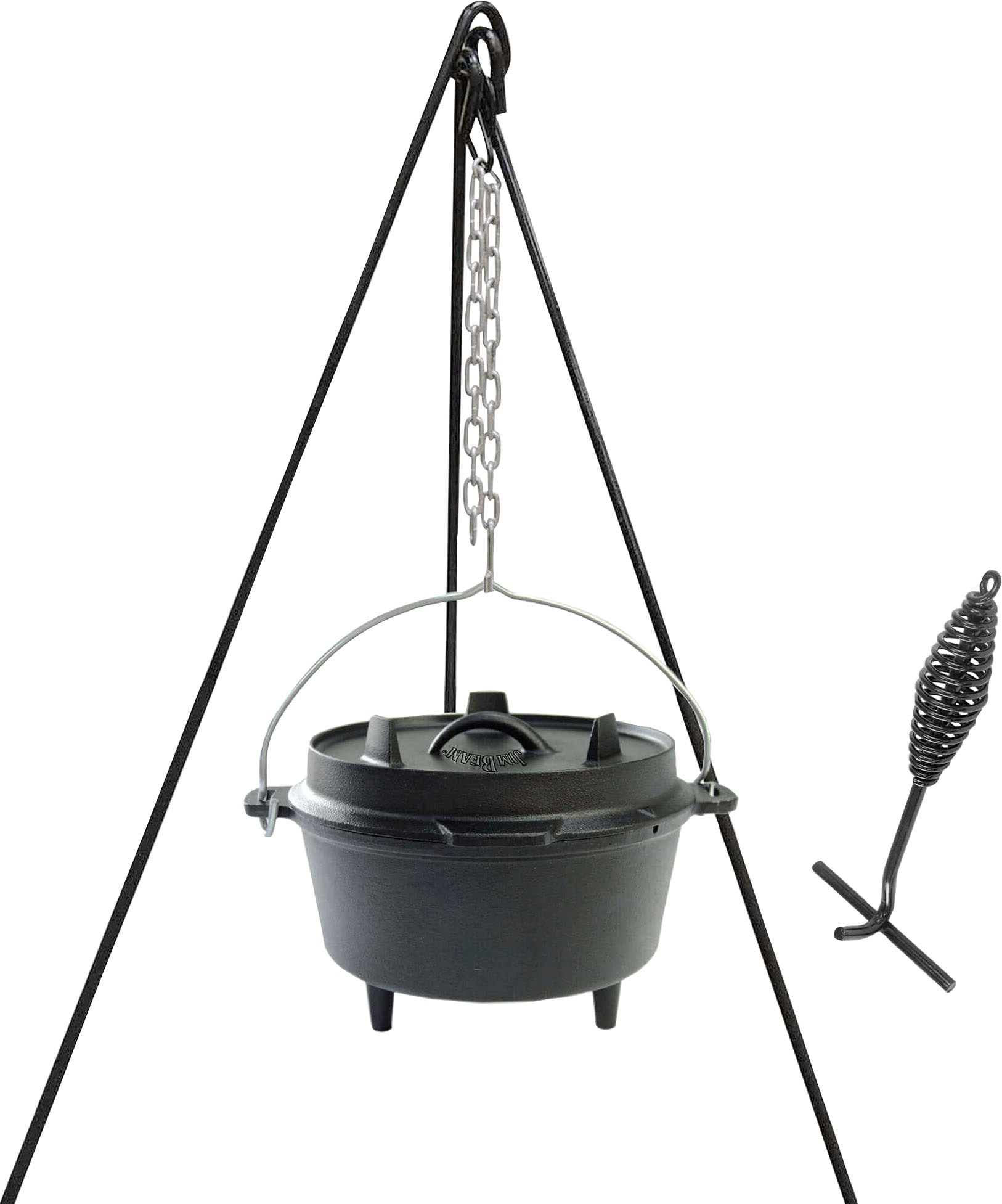 Jim Beam BBQ Grilltopf "Dutch Oven", Gusseisen