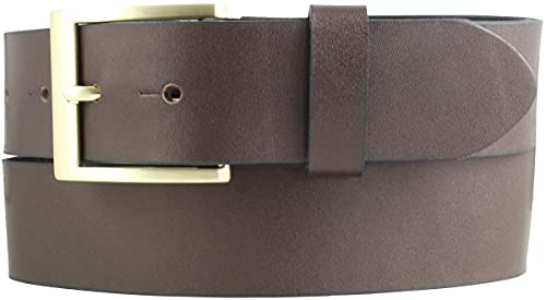 BELTINGER Überlängen-Gürtel aus Vollrindleder 4 cm | 120-180 cm Ledergürtel für Herren mit Gürtelschnalle Gold 40mm | Herren-Gürtel in Übergrößen | Braun 130cm