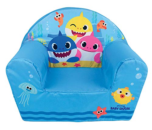 Fun House Kinder 713375 Baby Shark Clubsessel Herkunft Frankreich Garantie L 52 x T 33 x H 42 cm, Stoff