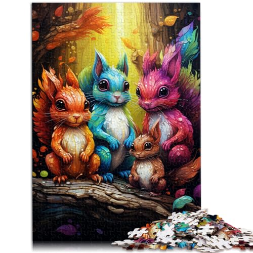 Puzzle für Kunst, süßes Eichhörnchen-Puzzle, 1000-teiliges Puzzle für Erwachsene, Holzpuzzle, Familienaktivitäts-Puzzle, 1000 Teile (50 x 75 cm)