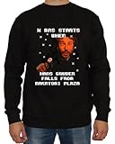 Artshirt Factory X Mas Starts Sweater Fun Kult Stib langsam Willis Die Hard Schweinebacke Bruce, Farbe: Schwarz, Größe: XL