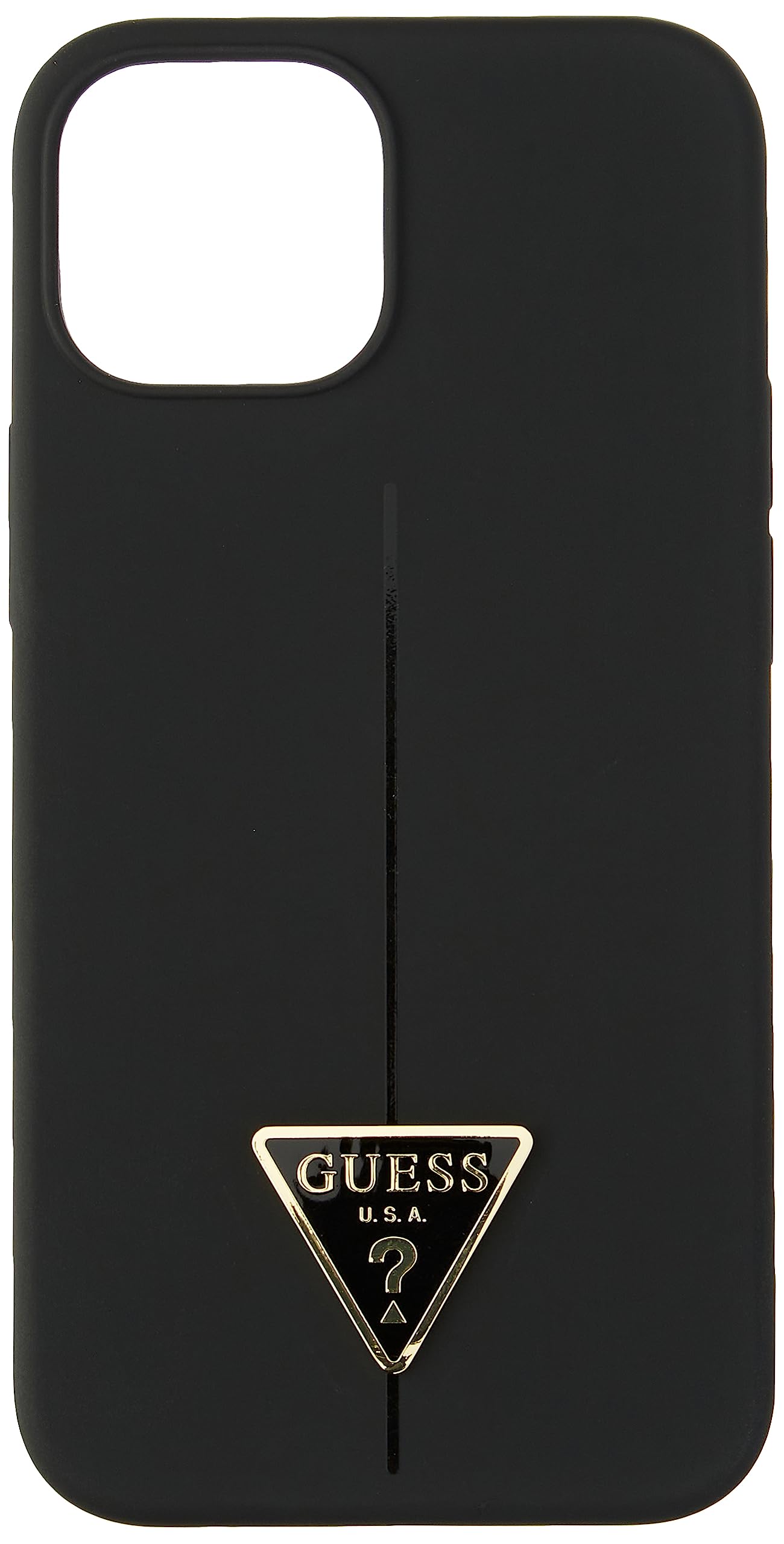 Guess GUHCP13SSLTGK Hülle für iPhone 13 Mini 5,4" schwarz/Black hardcase Silicone Triangle