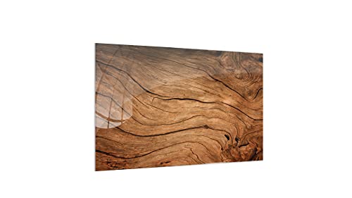 ALLboards Glas Magnettafel ALTES HOLZ RISSIGES HOLZ 90x60cm Glasbild Memoboard aus Glas Glastafel mit Motiv Magnetwand zum Beschriften Magnetische Tafel Wanddekoration Wandbild