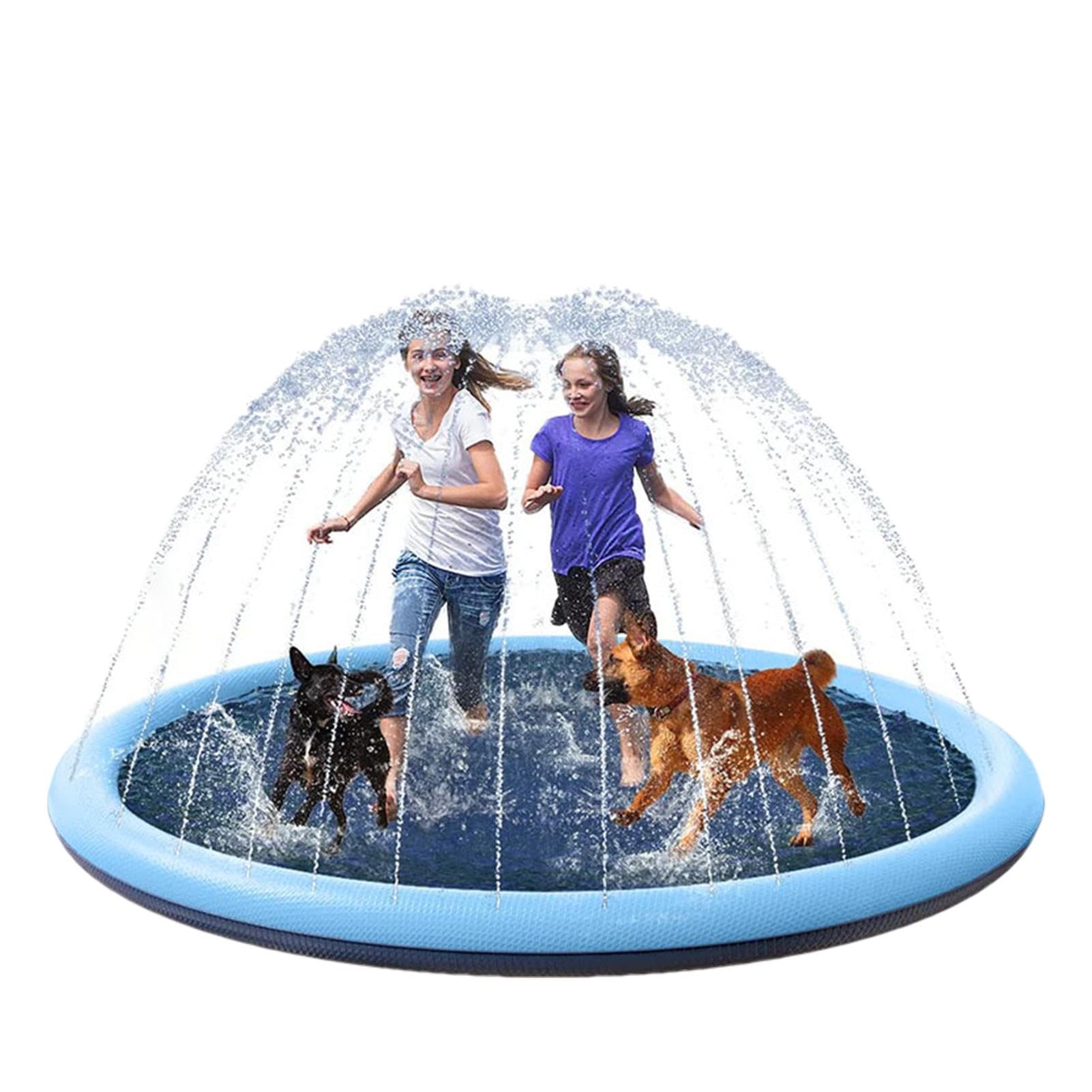 Baby splassh Spielmatte - splassh Pad, Sprinkler Wasser-Spielmatte splassh Matte Mit 15 Anti-Rutsch-Streifen | Sommer Garten Wasserspielzeug Für Baby | Kinder | Hund Und Haustiere